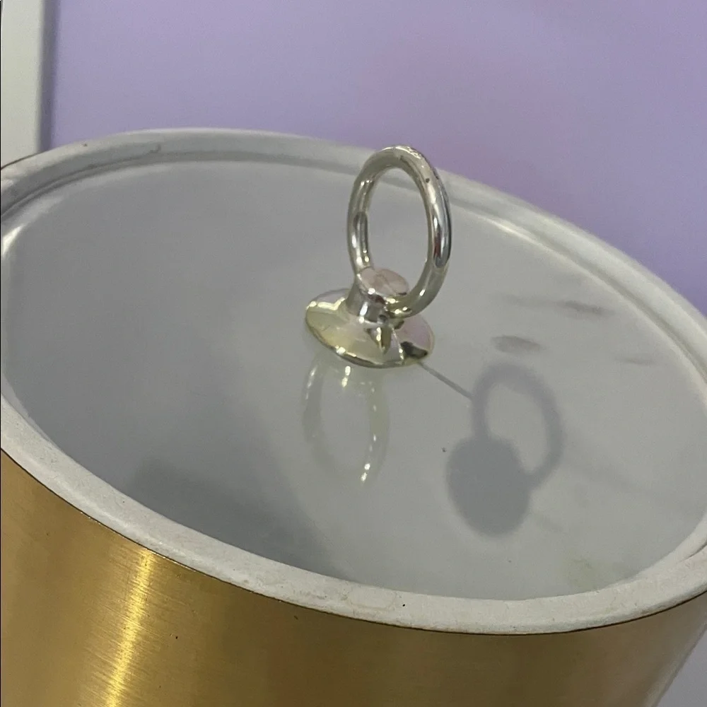 Gold Ice Bucket with Clear Handle mid century vibes